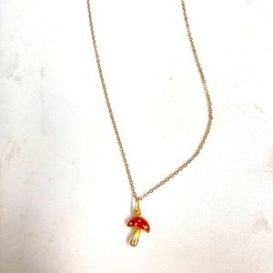 Mushroom charm necklace